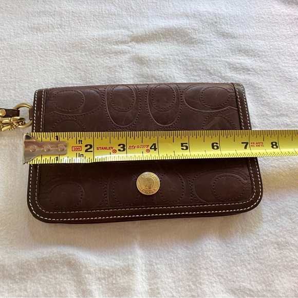 Coach wallet / wristlet signature Hampton in mocha / coffee / chocolate brown - Picture 9 of 10